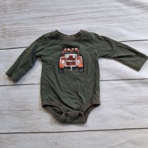 Koala Baby 0-3M Long Sleeve Cotton Onesie Green Tough Guy